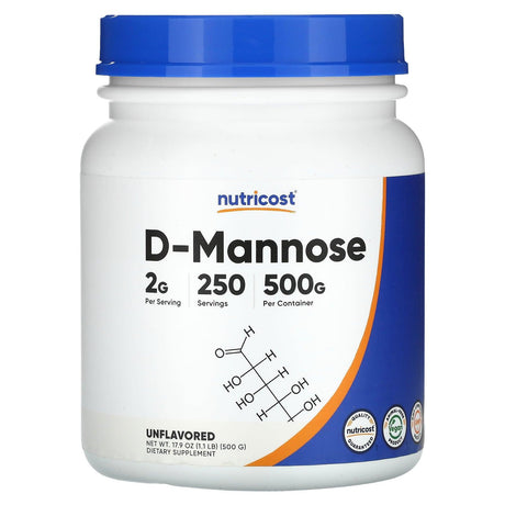 Nutricost, D-Mannose, Unflavored, 17.9 oz (500 g) - Supply Center USA