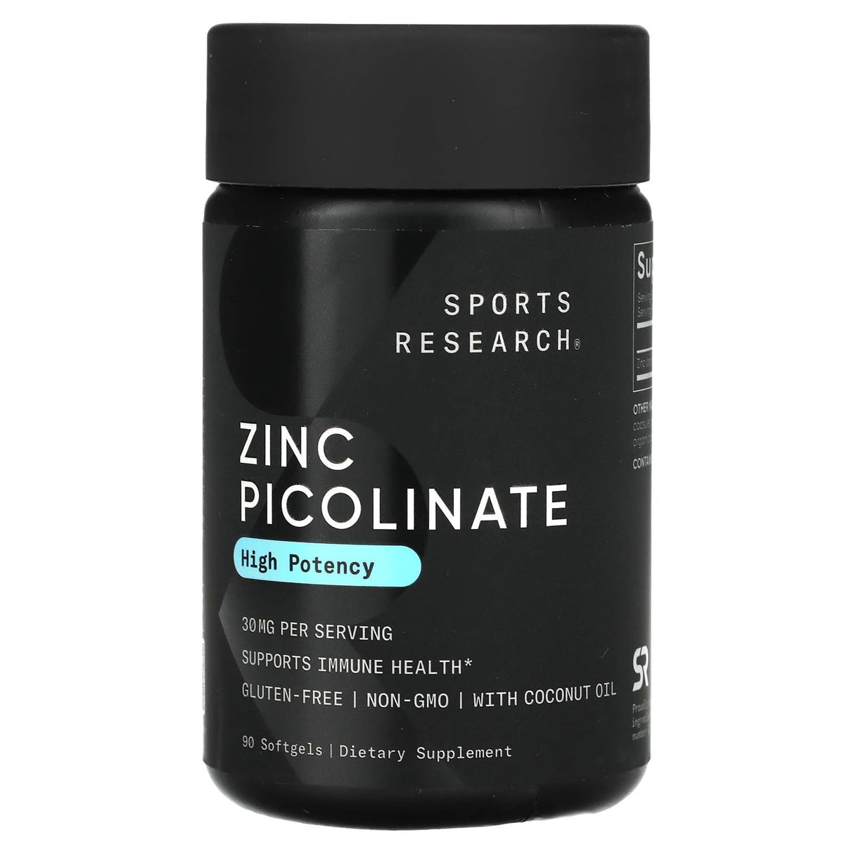 Sports Research, Zinc Picolinate, High Potency, 30 mg, 90 Softgels - Supply Center USA