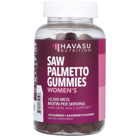 Havasu Nutrition, Women's Saw Palmetto Gummies, Raspberry, 120 Gummies - Supply Center USA