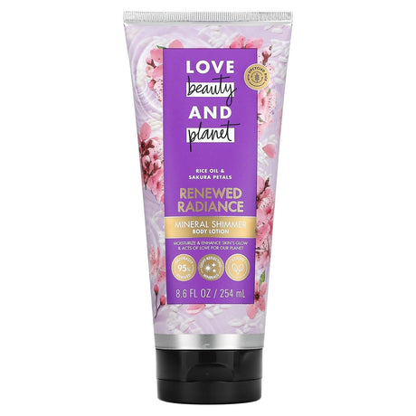 Love Beauty and Planet, Mineral Shimmer Body Lotion, Renewed Radiance, Rice Oil & Sakura Petals, 8.6 fl oz (254 ml) - Supply Center USA