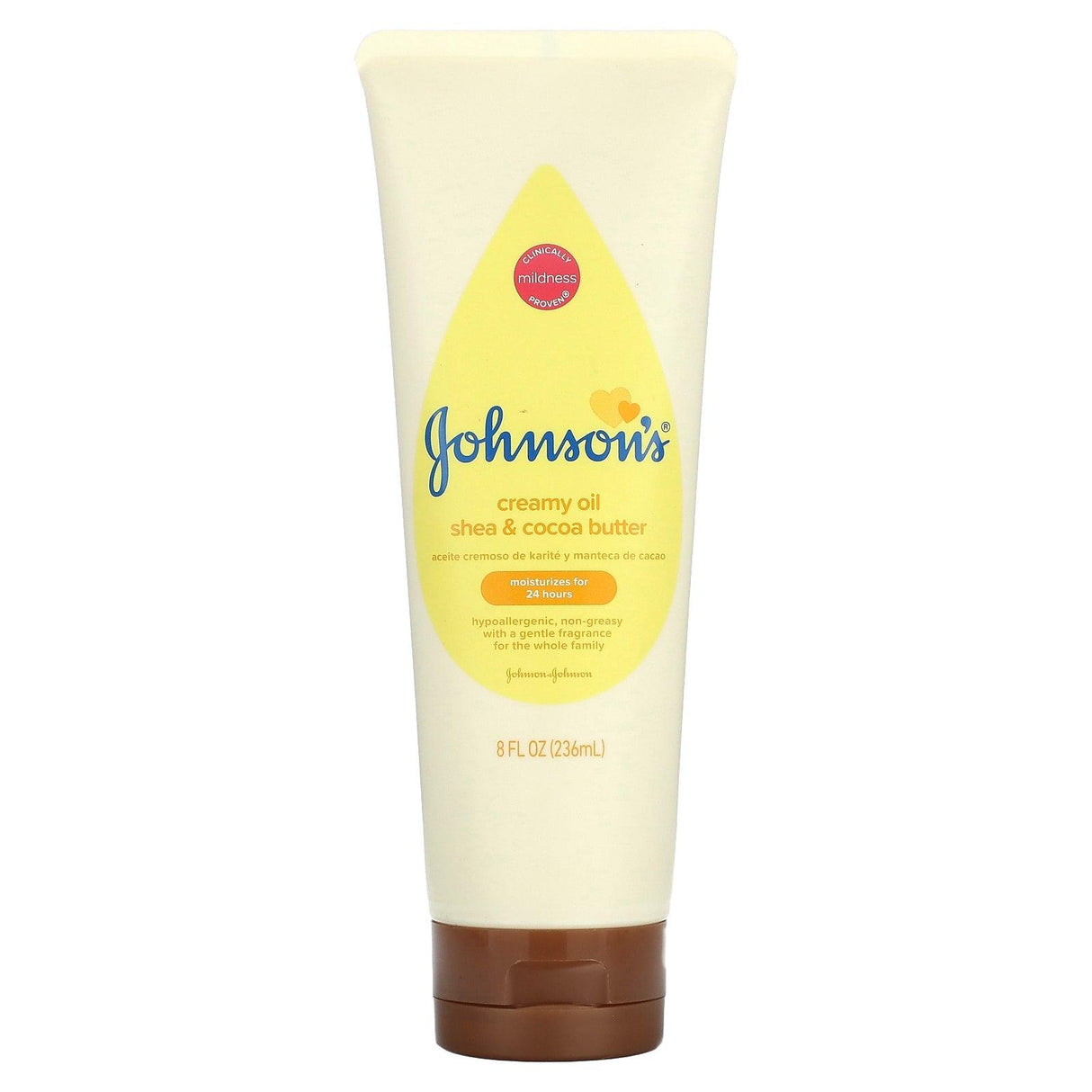 Johnson & Johnson, Creamy Oil, Shea & Cocoa Butter, 8 fl oz (236 ml) - Supply Center USA