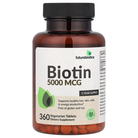 Futurebiotics, Biotin , 5,000 mcg, 360 Vegetarian Tablets - Supply Center USA