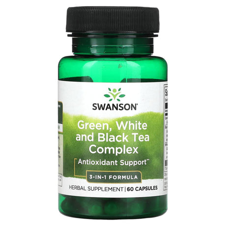 Swanson, Green, White and Black Tea Complex, 60 Capsules - Supply Center USA