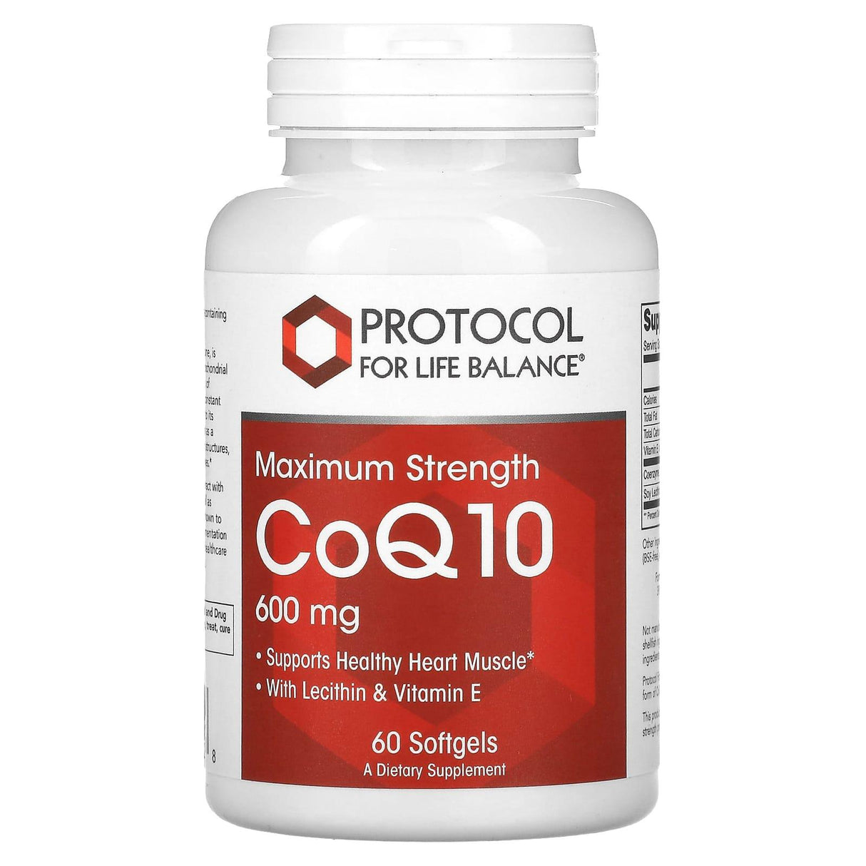 Protocol for Life Balance, CoQ10, Maximum Strength, 600 mg, 60 Softgels - Supply Center USA