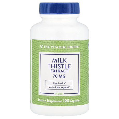 The Vitamin Shoppe, Milk Thistle Extract, 70 mg, 100 Capsules - Supply Center USA