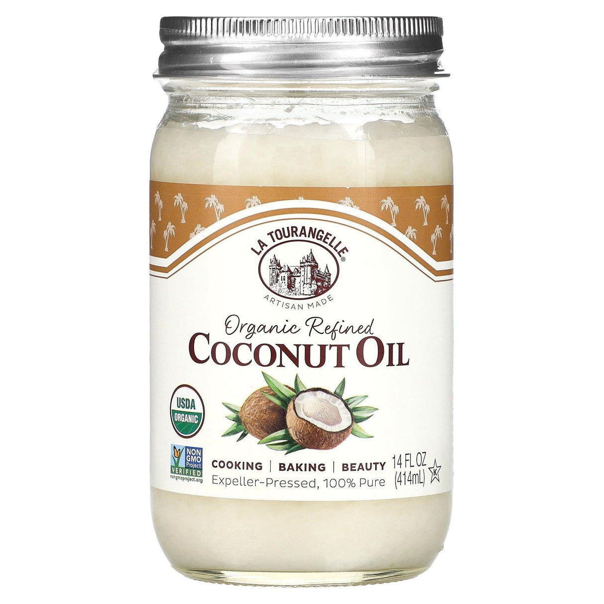 La Tourangelle, Organic Refined Coconut Oil, 14 fl oz (414 ml) - Supply Center USA