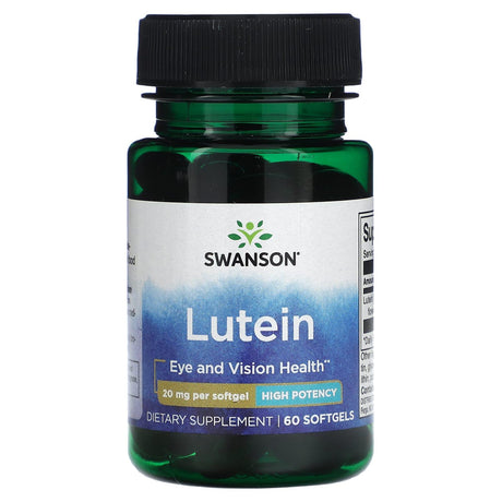 Swanson, Lutein, High Potency, 20 mg, 60 Softgels - Supply Center USA