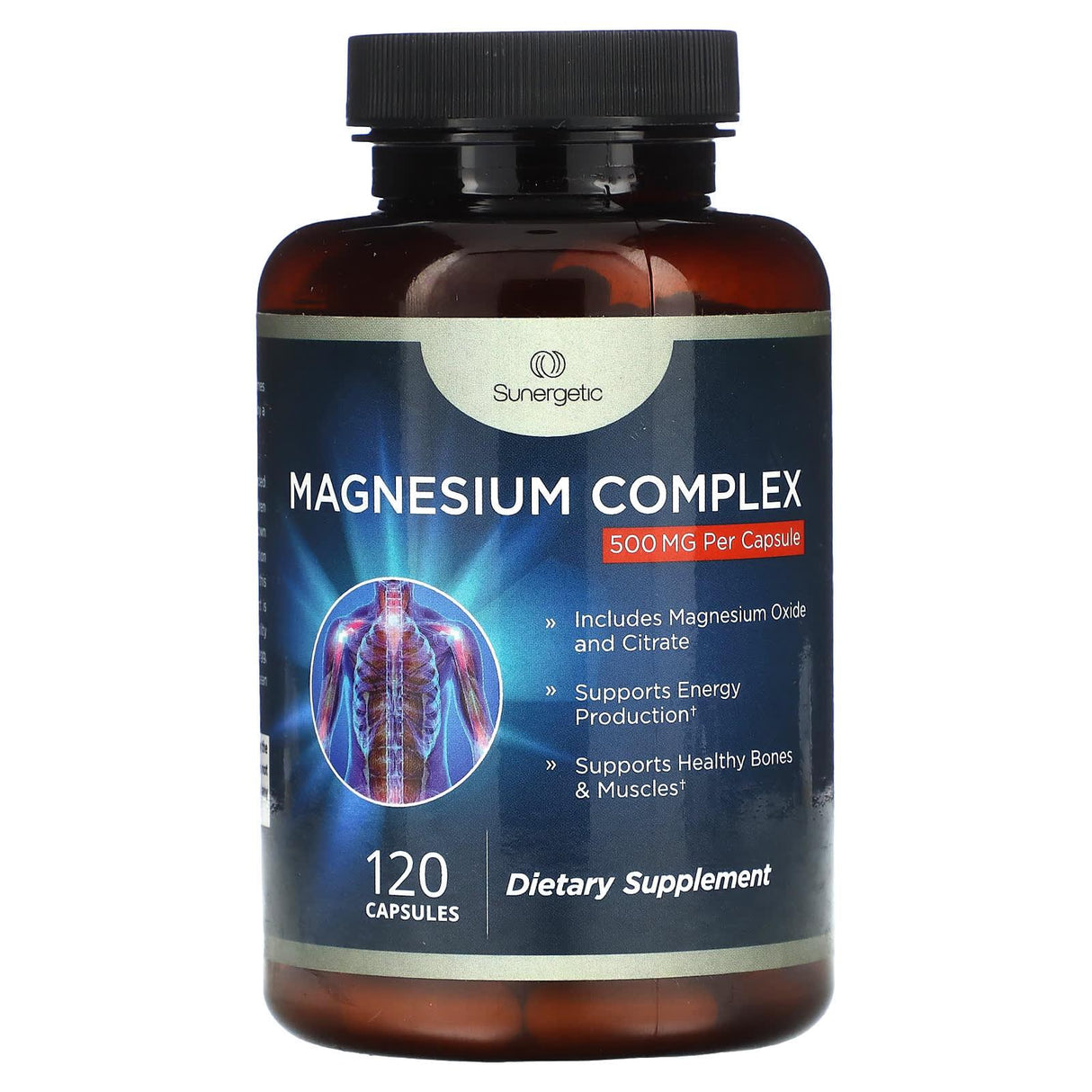 Sunergetic, Magnesium Complex, 500 mg, 120 Capsules - Supply Center USA