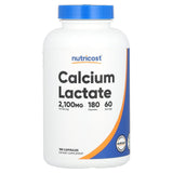 Nutricost, Calcium Lactate, 2,100 mg , 180 Capsules (700 mg per Capsule) - Supply Center USA