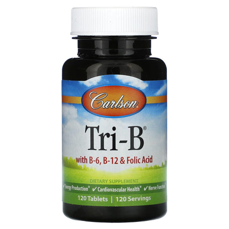 Carlson, Tri-B with B-6, B-12 & Folic Acid, 120 Tablets - Supply Center USA