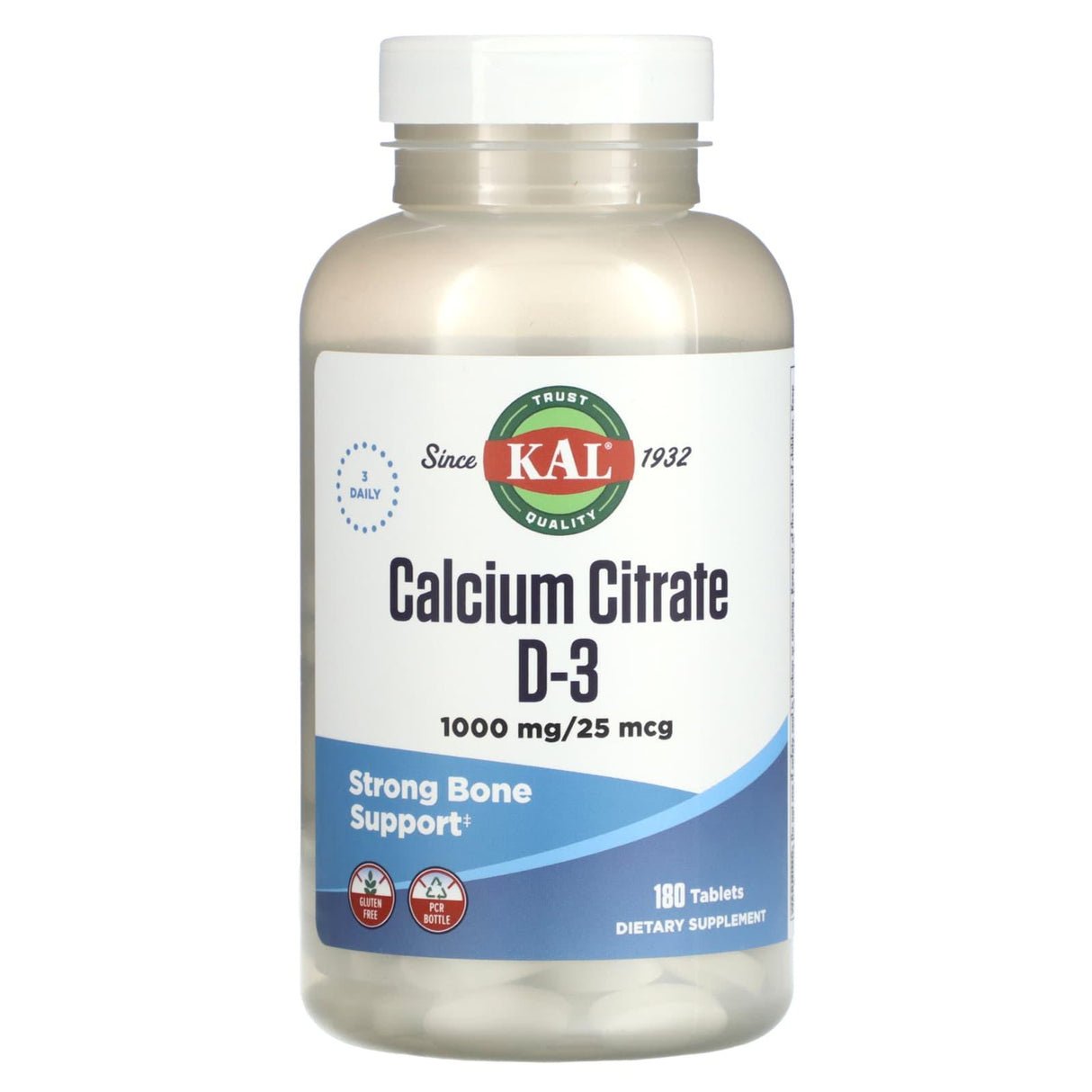 KAL, Calcium Citrate D-3, 180 Tablets - Supply Center USA