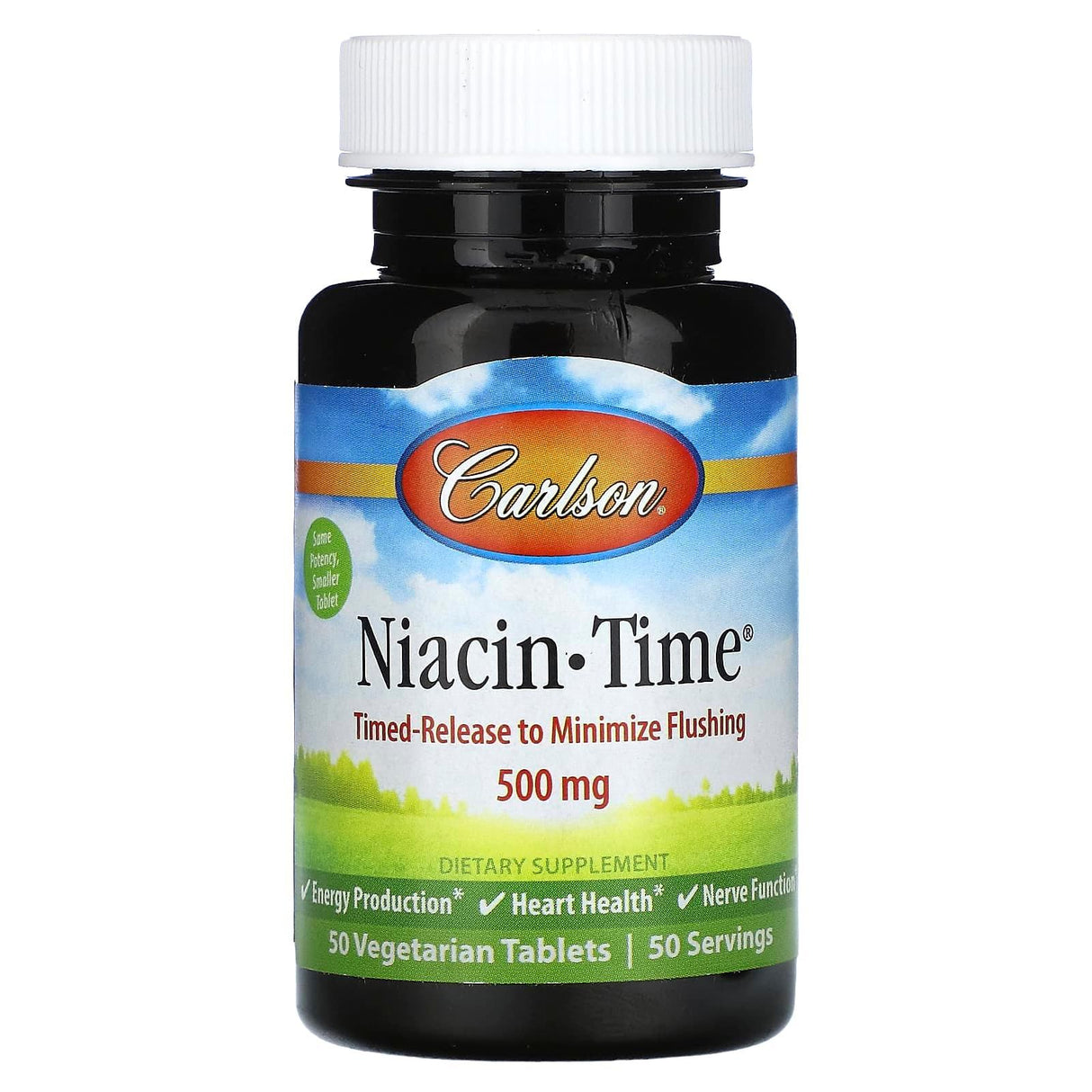 Carlson, Niacin-Time , 500 mg, 250 Vegetarian Tablets - Supply Center USA