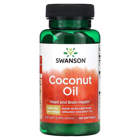 Swanson, Coconut Oil, 1,000 mg, 60 Softgels - Supply Center USA