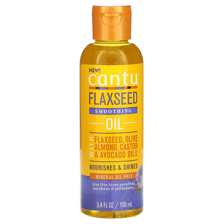 Cantu, Flaxseed Smoothing Oil, 3.4 fl oz (100 ml) - Supply Center USA