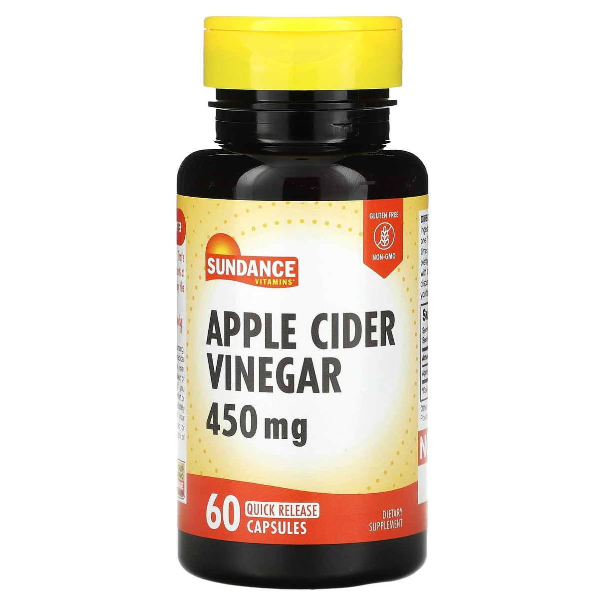 Sundance Vitamins, Apple Cider Vinegar, 450 mg, 60 Quick Release Capsules - Supply Center USA