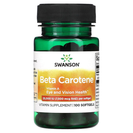 Swanson, Beta Carotene, 10,000 IU (3,000 mcg RAE), 250 Softgels - Supply Center USA