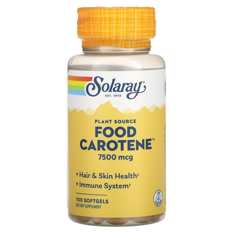 Solaray, Food Carotene, 7,500 mcg, 100 Softgels - Supply Center USA