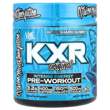 VMI Sports, KXR Original, Intense Energy Pre-Workout, Blue Shark Gummy, 9.3 oz (264 g) - Supply Center USA