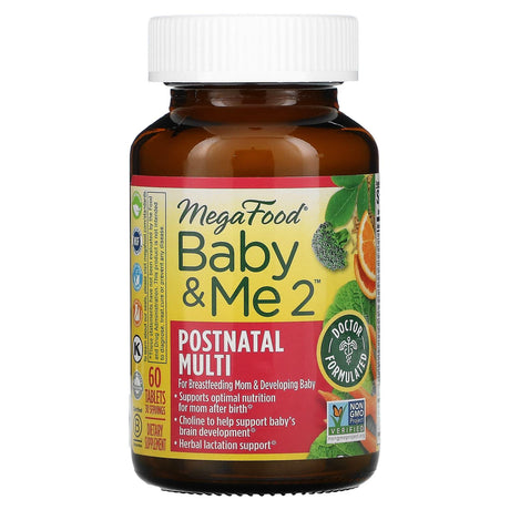 MegaFood, Baby & Me 2, Postnatal Multi, 60 Tablets - Supply Center USA