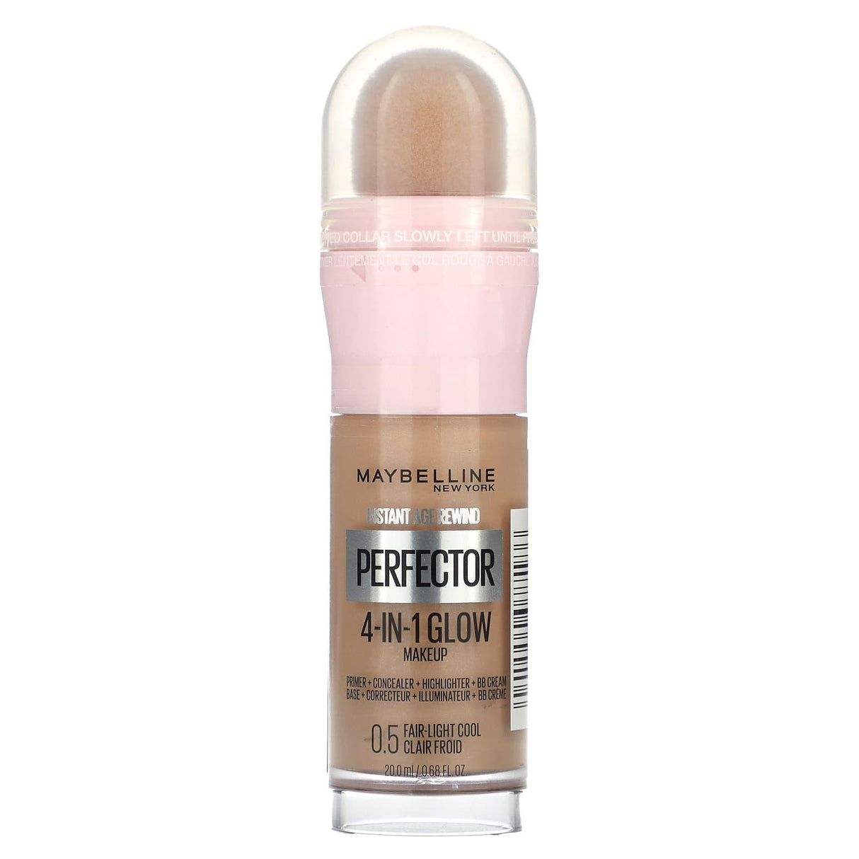 Maybelline, Instant Age Rewind, Perfector 4-in-1 Glow Makeup, 0.5 Fair-Light Cool, 0.68 fl oz (20 ml) - Supply Center USA