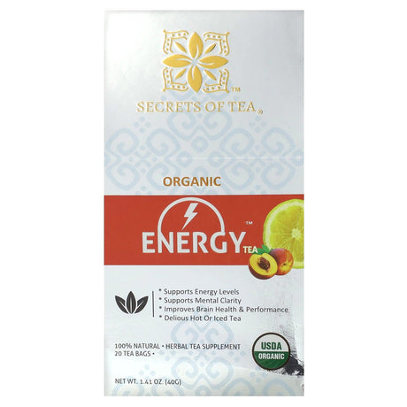 Secrets of Tea, Organic Energy Tea, 20 Tea Bags, 1.41 oz (40 g) - Supply Center USA