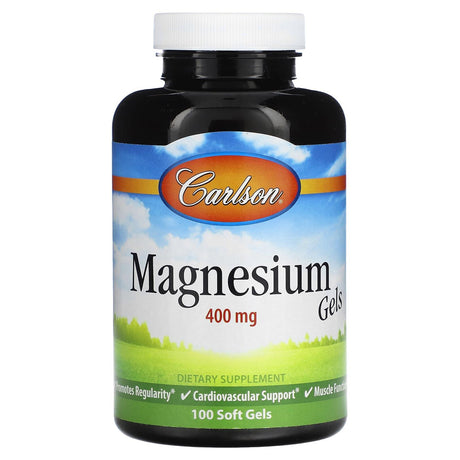 Carlson, Magnesium Gels, 400 mg, 100 Soft Gels - Supply Center USA