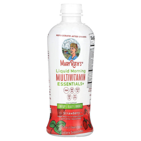 MaryRuth's, Liquid Morning Multivitamin Essentials +, Strawberry, 32 fl oz (946 ml) - Supply Center USA