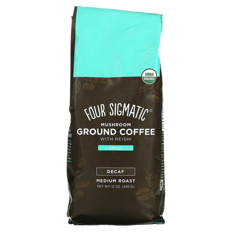 Four Sigmatic, Mushroom Ground Coffee with Reishi, Chill, Medium Roast, Decaf, 12 oz (340 g) - Supply Center USA