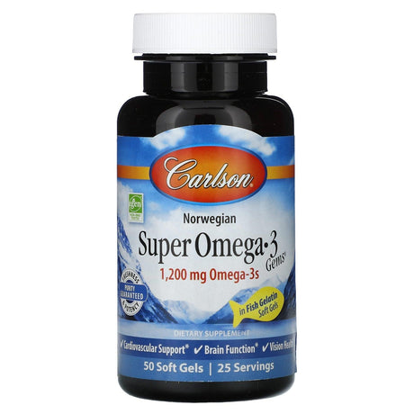 Carlson, Super Omega-3 Gems, 600 mg, 50 Soft Gels - Supply Center USA