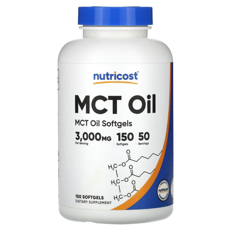 Nutricost, MCT Oil, 1,000 mg, 150 Softgels - Supply Center USA