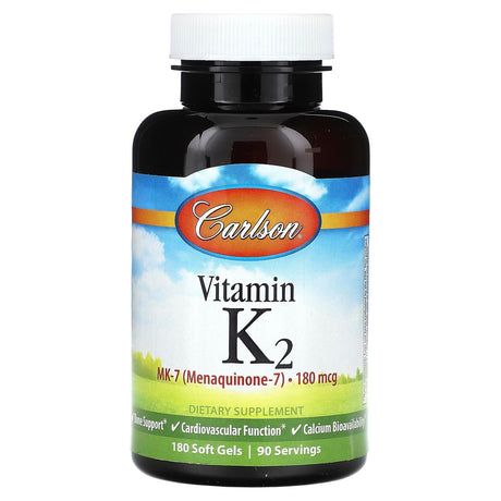 Carlson, Vitamin K2, 90 mcg, 180 Soft Gels - Supply Center USA