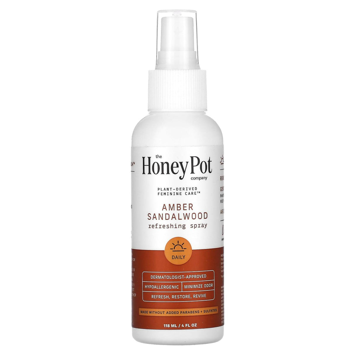 The Honey Pot Company, Amber Sandalwood Refreshing Spray, 4 fl oz (118 ml) - Supply Center USA