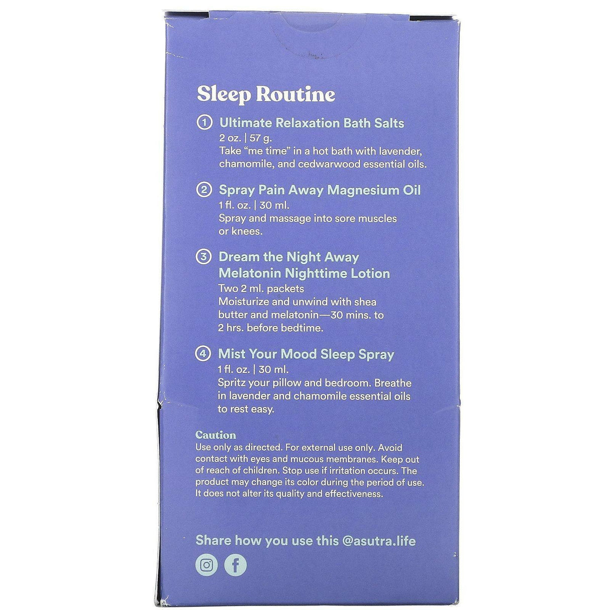 Asutra, You Sleep Routine On The Go, Travel Set, 4 Piece Set - Supply Center USA