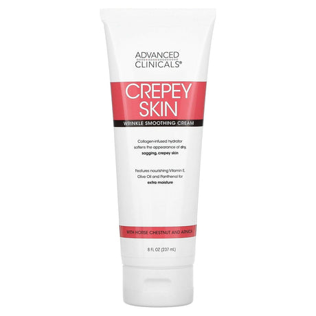 Advanced Clinicals, Crepey Skin, Wrinkle Smoothing Cream, 8 fl oz (237 ml) - Supply Center USA