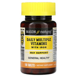 Mason Natural, Daily Multiple Vitamins With Iron, 100 Tablets - Supply Center USA