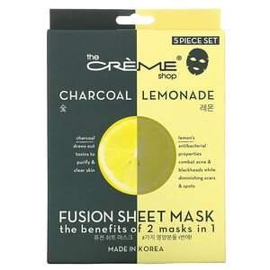 The Creme Shop, Fusion Beauty Sheet Mask, Charcoal Lemonade, 5 Sheets, 4.40 oz (125 g) - HealthCentralUSA