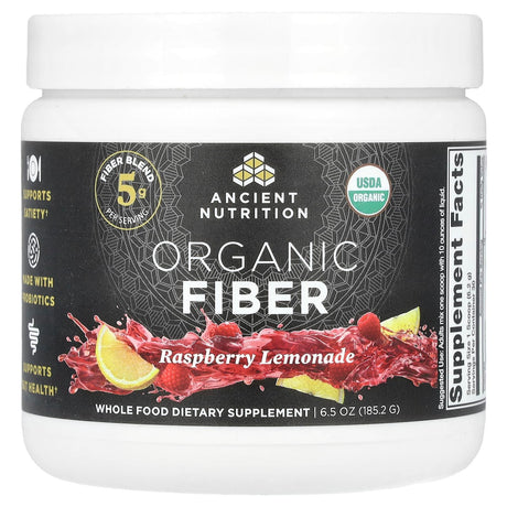 Ancient Nutrition, Organic Fiber, Raspberry Lemonade, 6.5 oz (185.2 g) - Supply Center USA