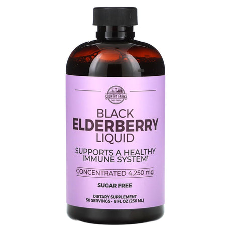 Country Farms, Black Elderberry Liquid, 8 fl oz (236 ml) - Supply Center USA