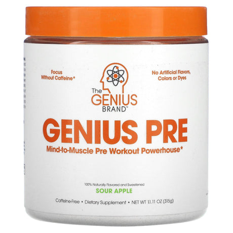 The Genius Brand, Genius Pre, Pre-Workout Powerhouse, Blue Raspberry, 11.15 oz (316 g) - Supply Center USA