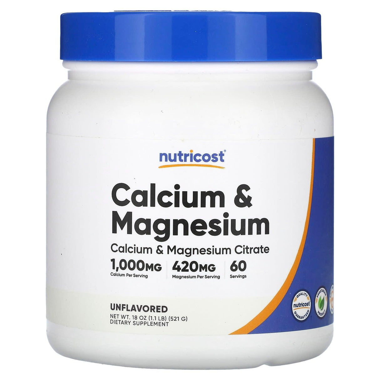 Nutricost, Calcium & Magnesium, Unflavored , 18 oz (521 g) - Supply Center USA