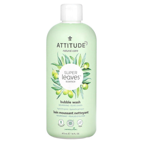 ATTITUDE, Super Leaves Science, Bubble Wash, Olive Leaves, 16 fl oz (473 ml) - Supply Center USA