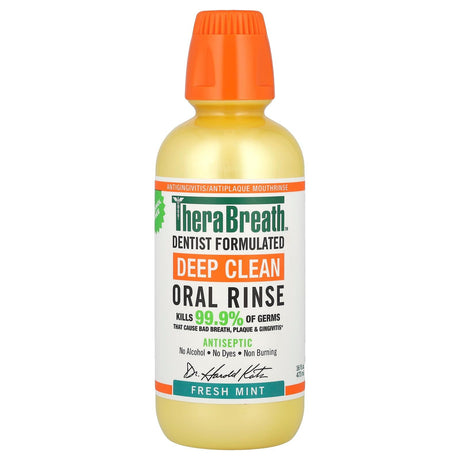 TheraBreath, Deep Clean Oral Rinse, Fresh Mint, 16 fl oz (473 ml) - Supply Center USA