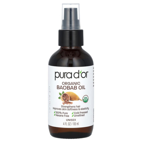 Pura D'or, Organic Baobab Oil, 4 fl oz (118 ml) - Supply Center USA