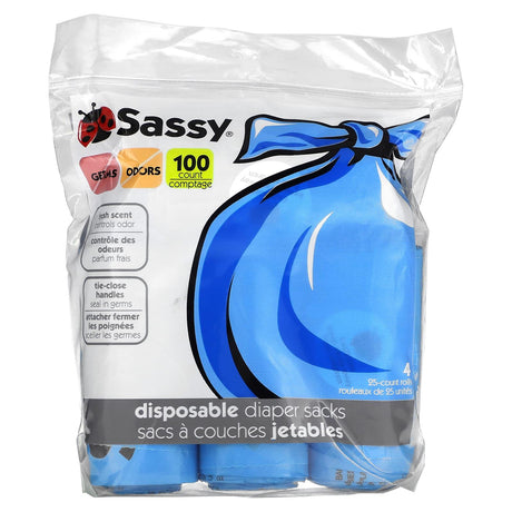 Sassy, Disposable Diaper Sacks, 100 Sacks, 4 - 25 Count Rolls - Supply Center USA