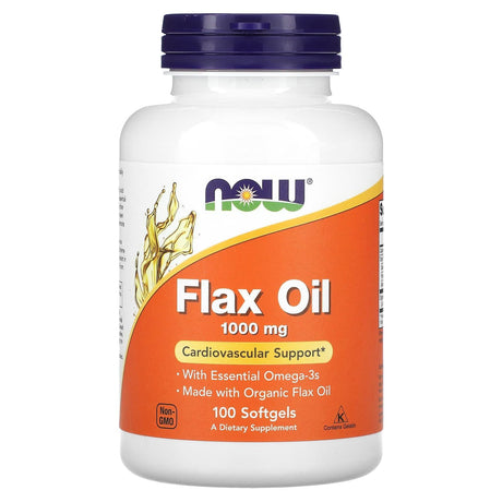 NOW Foods, Flax Oil, 1,000 mg, 100 Softgels - Supply Center USA