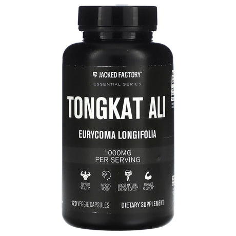 Jacked Factory, Essential Series, Tongkat Ali, 500 mg, 120 Veggie Capsules - Supply Center USA