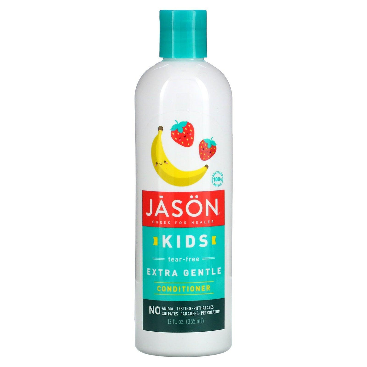 Jason Natural, Kids Tear-Free Extra Gentle Conditioner, Strawberry-Banana, 12 fl oz (355 ml) - Supply Center USA