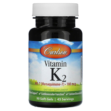 Carlson, Vitamin K2, 90 mcg, 90 Soft Gels - Supply Center USA