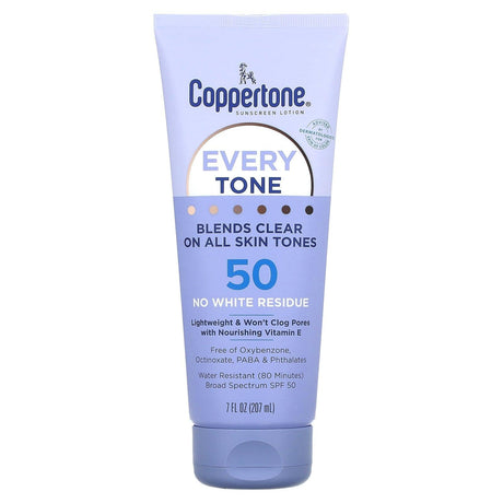 Coppertone, Sunscreen Lotion, Every Tone, SPF 50, 7 fl oz (207 ml) - Supply Center USA