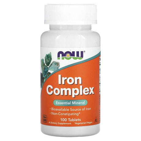 NOW Foods, Iron Complex, 100 Tablets - Supply Center USA